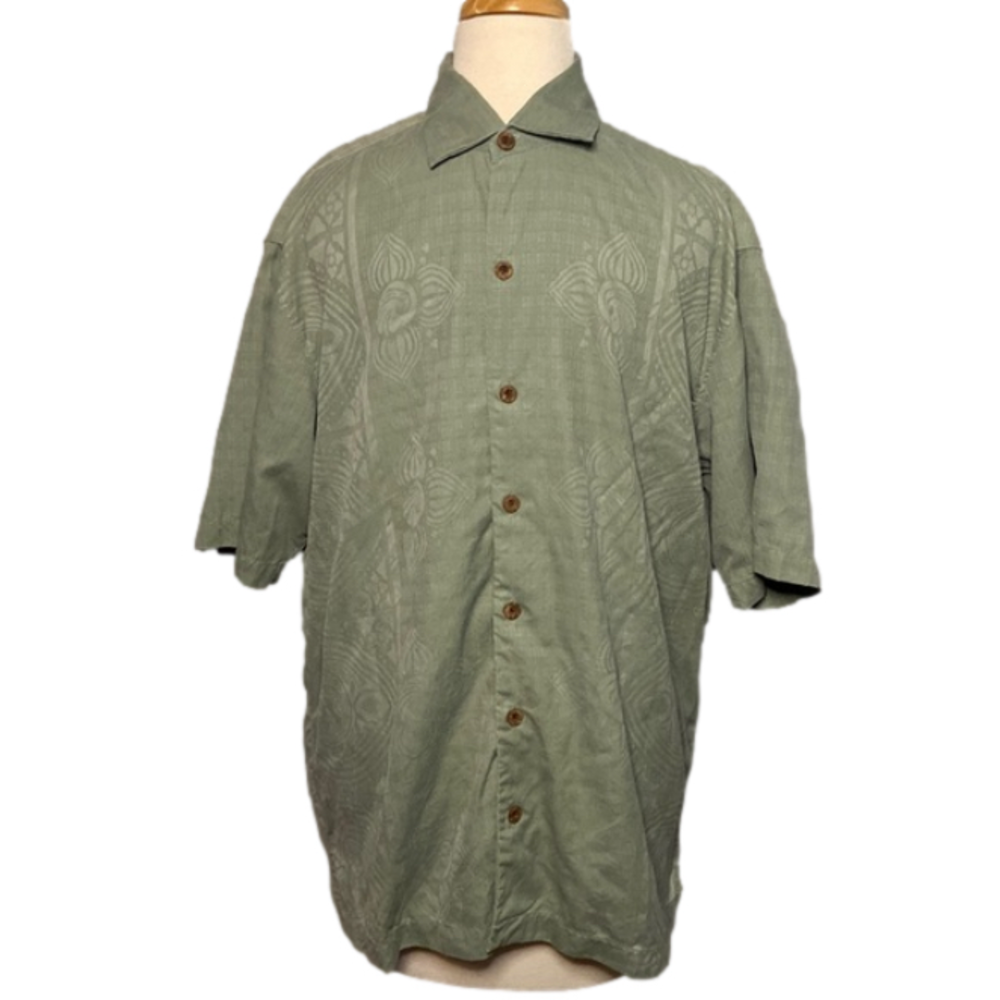 Tommy Bahama Silk Short Sleeve Shirt Green Men’s M